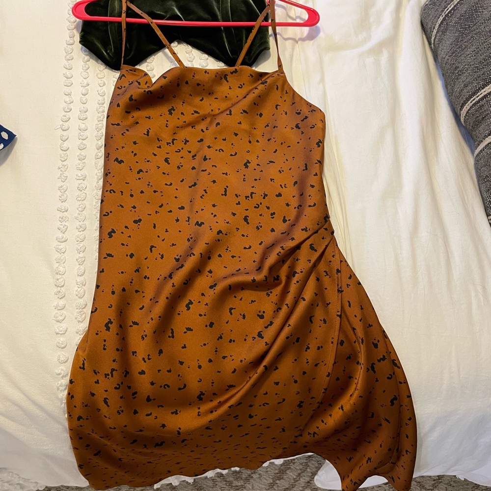 Brown and black mini dress